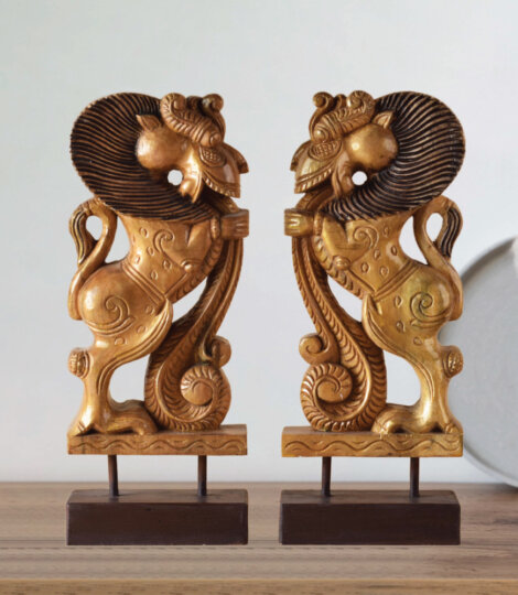 Handcrafted Wooden Yali Lion Figurine