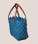 Beach Bag Hand Bag Plastic Medium Blue Tote Bag