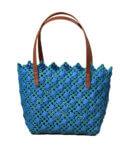 Beach Bag Hand Bag Plastic Medium Blue Tote Bag