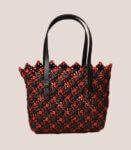 Beach Bag Handbag Medium Red Black Recycled Plastic Designer Tote Bag