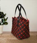 Beach Bag Handbag Medium Red Black Recycled Plastic Designer Tote Bag