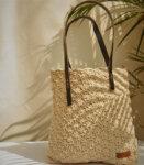Crochet Handbag, Cream Crocheted Tote Bag, Crochet Purse, Vegan Bag
