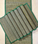 Maatir Premium Handcrafted Madurkathi Reed Woven Placemat India, Beige Green Table Mats and Runner for Dining Table