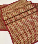 Grass Hand Woven Red & Tan Table Mats & Runner (set of 5)