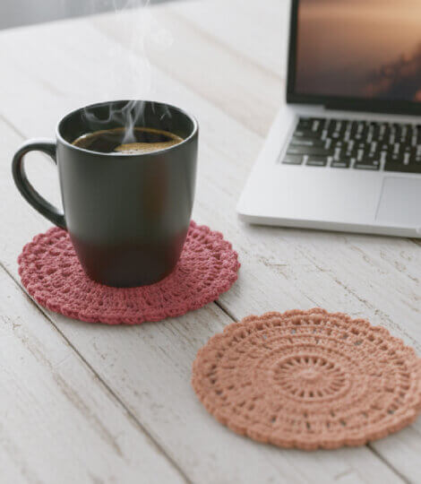 Hand Crocheted Pastel Florals (Set of 4)