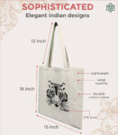 Cream Gold Cotton Tiger Shopping Bag