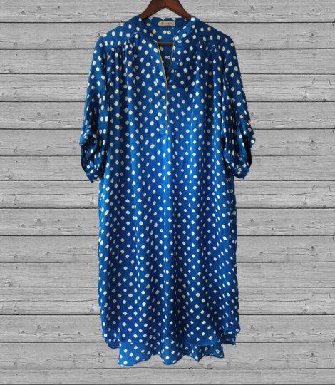 bandhani-tie-dye-blue-silk-shirt-dress-1