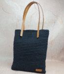 Crochet Handbag Black Crocheted Tote Bag Crochet Purse Vegan Bag