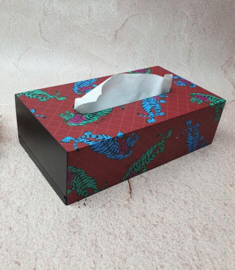 Premium Wooden Red Tiger Tissue Box Cover Tissue Box Holder for Car Home