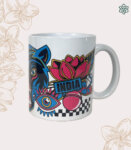 Souvenir Gift Premier India Colorful Graphic Art Large Ceramic Coffee Mug 350 ml