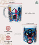 Souvenir Gift Premier India Colorful Graphic Art Large Ceramic Coffee Mug 350 ml
