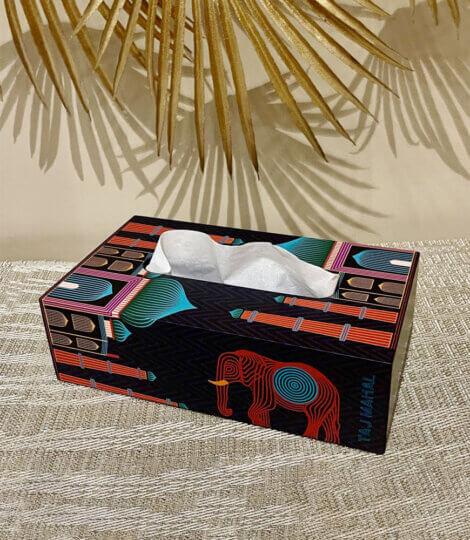Premium Wooden Taj Mahal India Tissue Box Cover Tissue Box Holder for Car Home