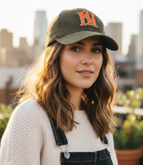 India IN Baseball Cap – Corduroy Olive Green Caps for men and women