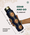 Surya Sun Art Print Navy Stainless Steel Water Bottle