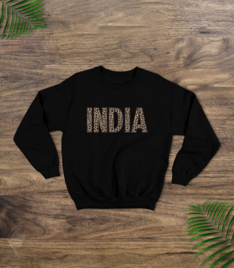 Black-Sweatshirt-with-India-in-Leopard-Letters-1
