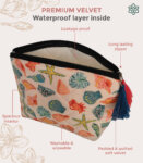 Seashell Art Print Multi-purpose Waterproof Travel Cosmetic Toiletry Pouches