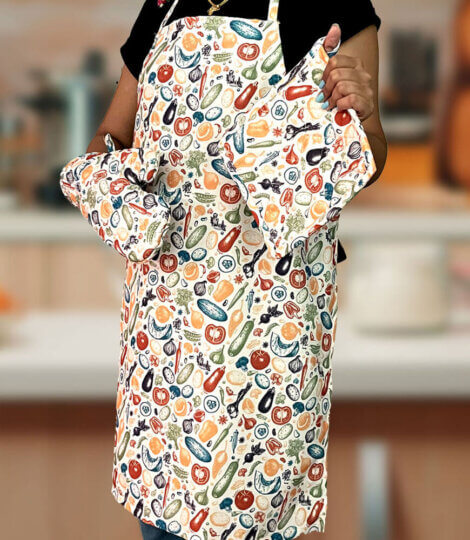 Indian-Vegetables-and-Herbs-Apron-Potholder-and-Mitts-Set-2