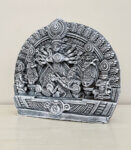 Terracotta Relief Sculpture of Goddess Durga with Silver Bronze Coating India Gift