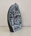 Terracotta Relief Sculpture of Goddess Durga with Silver Bronze Coating India Gift