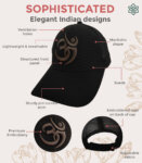 India Black – Grey OM Symbol Baseball Cap – Caps for men and women