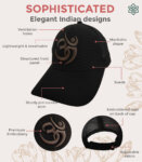 India Black – Grey OM Symbol Baseball Cap