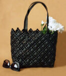 Beach Bag Hand Bag Plastic Large Black Tote Bag, Plastic Koodai