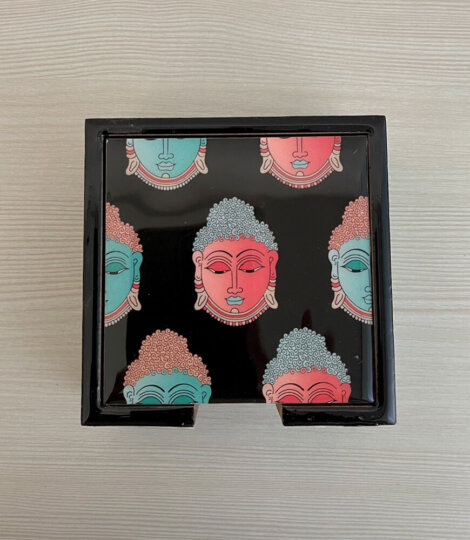 Graphic-Buddha-Art-Print-Souvenir-Black-Coasters