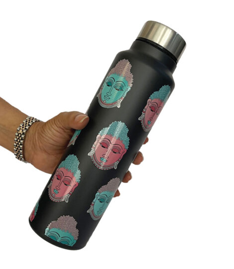 Maatir Buddha Kalamkari Pop Art Stainless Steel Water Bottle
