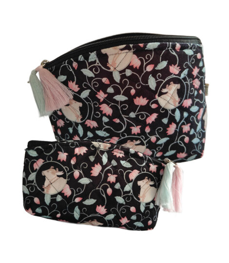 india-pichwai-black-art-print-multi-purpose-waterproof-travel-cosmetic-toiletry-pouches-set-of-2-1