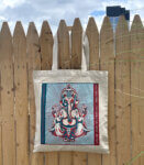 Lord Ganesha Art Cream Cotton Canvas Shopping Tote Bag