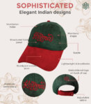 India Karma Embroidered Baseball Cap – Suede Green Cap