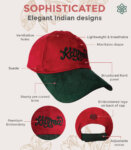 India Karma Embroidered Baseball Cap – Suede Maroon Cap