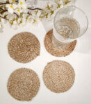 Hand Crafted Round Jute Coasters – Set of 4