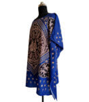 Royal Blue Kalamkari Raha Krishna - Vegan Silk Pashmina Kaftan Dress