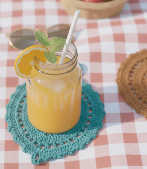 Hand Crocheted Pastel Leaves – Set of 4