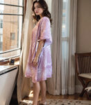 Rose Pink Paisley - Vegan Silk Pashmina Short Kaftan