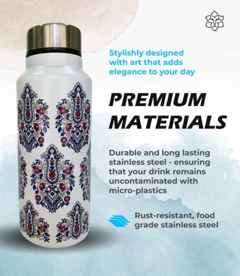 Mughal-Paisley-Art-White-Medium-Stainless-Steel-Water-Bottle-2