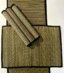 Grass Hand Woven Black & White Table Mats & Runner (set of 5)