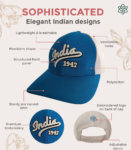 India 1947 White & Blue Baseball Cap - Unisex Caps