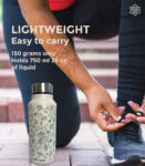 Pichwai Cow Art White Medium Stainless Steel Water Bottle