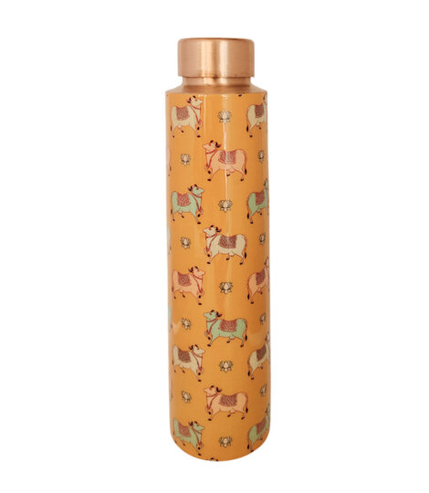 Maatir-Pichwai-Cow-Art-Pure-Copper-Water-Bottle-1