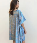 Light Blue Kalamkari Short Kaftan