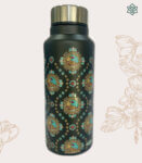 Madhubani Art Black Medium Stainless Steel Water Bottle