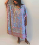 Women's Peach Kalamkari Long Kaftan