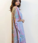 Women's Peach Kalamkari Long Kaftan