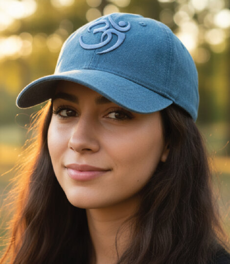 Blue Denim Om Symbol India Baseball Cap – Caps for men and women