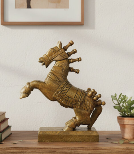 Handcrafted Wooden Dancing Horse