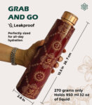 Om Surya Kalamkari Pure Copper Water Bottle