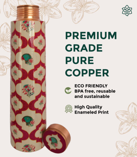 Parrot Paradise Pure Copper Water Bottle 1 liter
