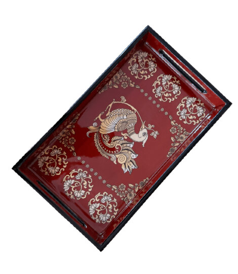 kalamkari-maroon-tray-1